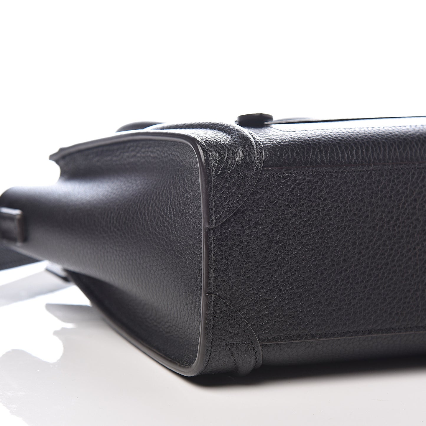 Drummed Calfskin Nano Luggage Black