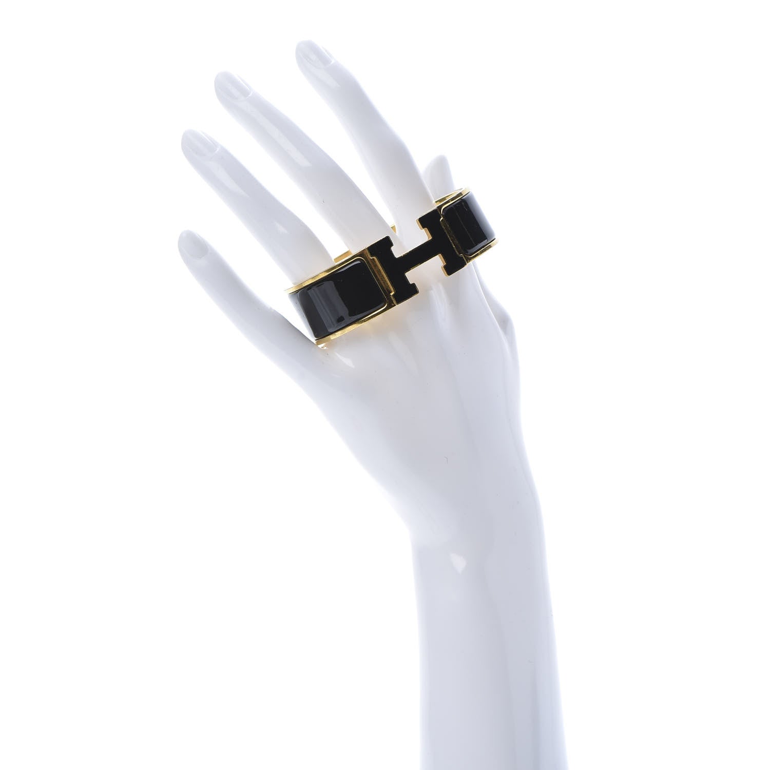 Hermes Enamel Wide Clic Clac H Bracelet PM Black 2 of 6