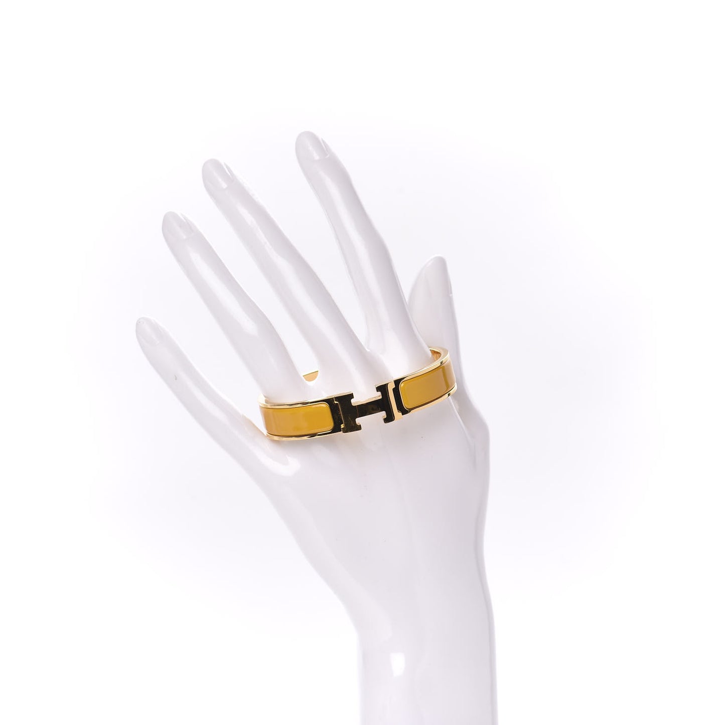 Enamel Narrow Clic Clac H Bracelet GM Jaune Madras