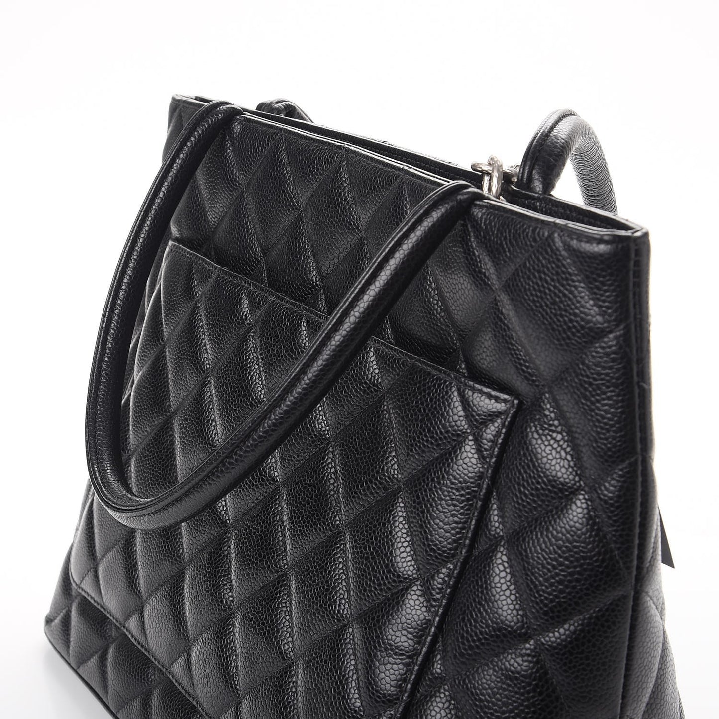 Caviar Quilted Medallion Tote Black
