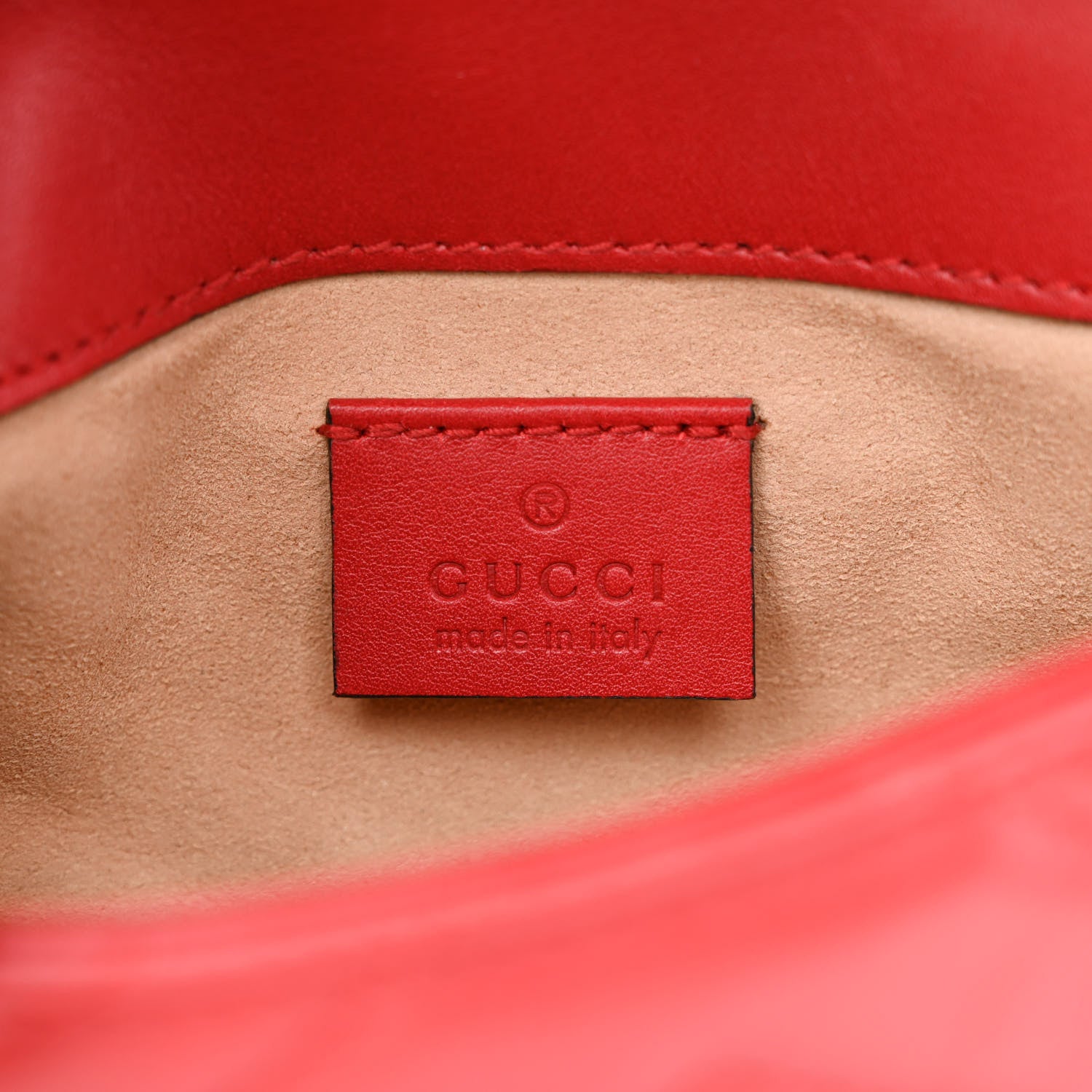 Gucci Calfskin Matelasse Super Mini GG Marmont Shoulder Bag Hibiscus Red 6 of 10