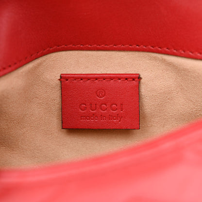 Gucci Calfskin Matelasse Super Mini GG Marmont Shoulder Bag Hibiscus Red 6 of 10