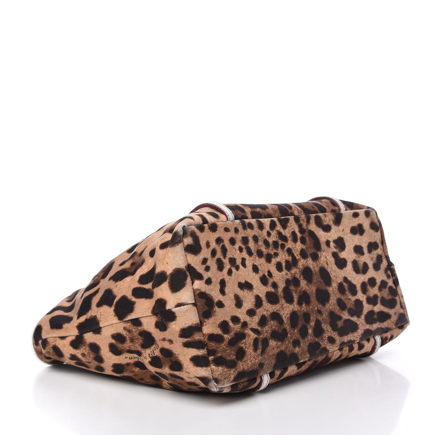 Canvas Leopard Print Medium Tote White