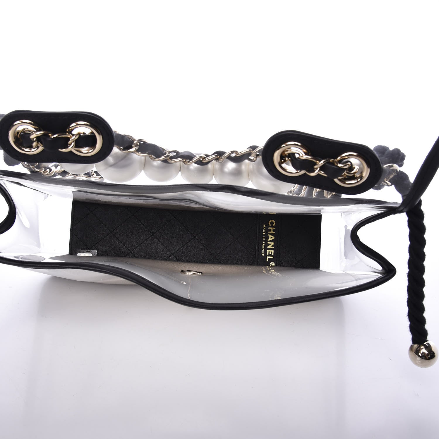 Chanel Lambskin PVC Sand By The Sea Flap With Pearl Strap Black 4 of 9