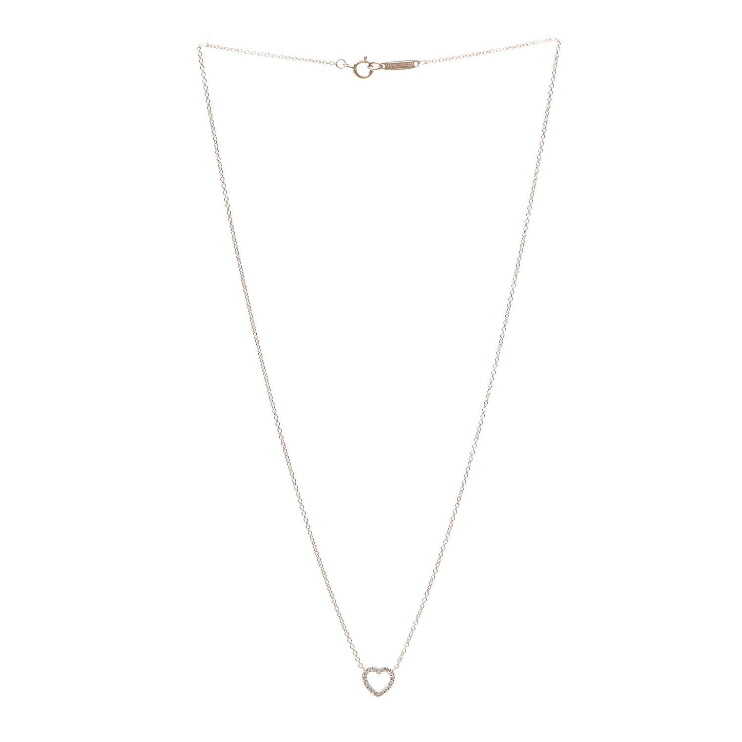 18K Rose Gold Diamond Metro Heart Pendant Necklace