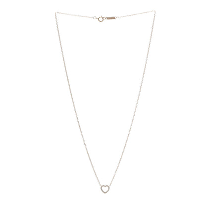 Tiffany 18K Rose Gold Diamond Metro Heart Pendant Necklace 3 of 6