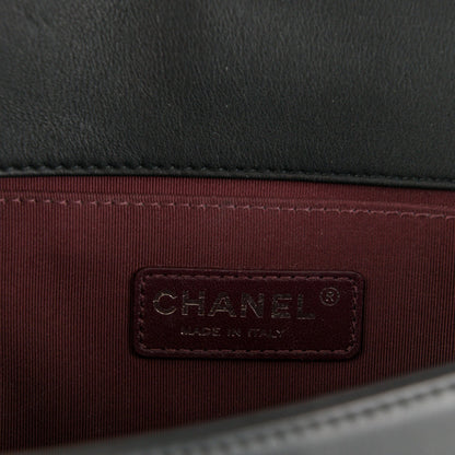 Chanel Wrinkled Lambskin Chevron Quilted Medium Boy Flap Black 8 of 9