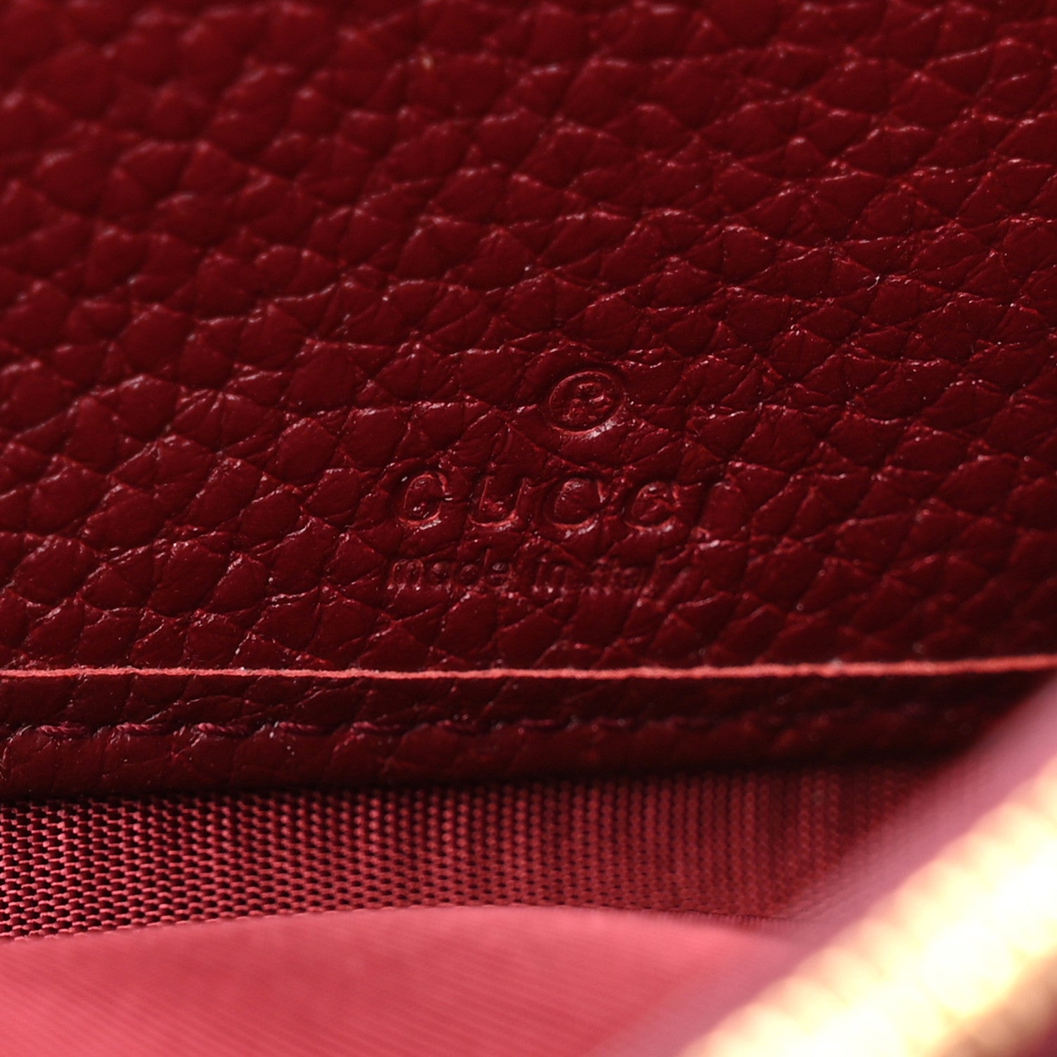 Gucci Pebbled Calfskin Jackie 1961 Chain Wallet Burgundy 6 of 10