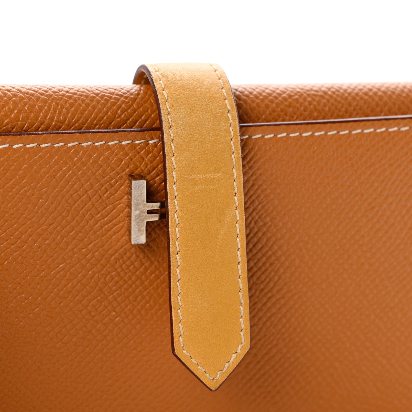 Epsom Vache Bi-Color Tri-Fold Bearn Wallet Gold Natural