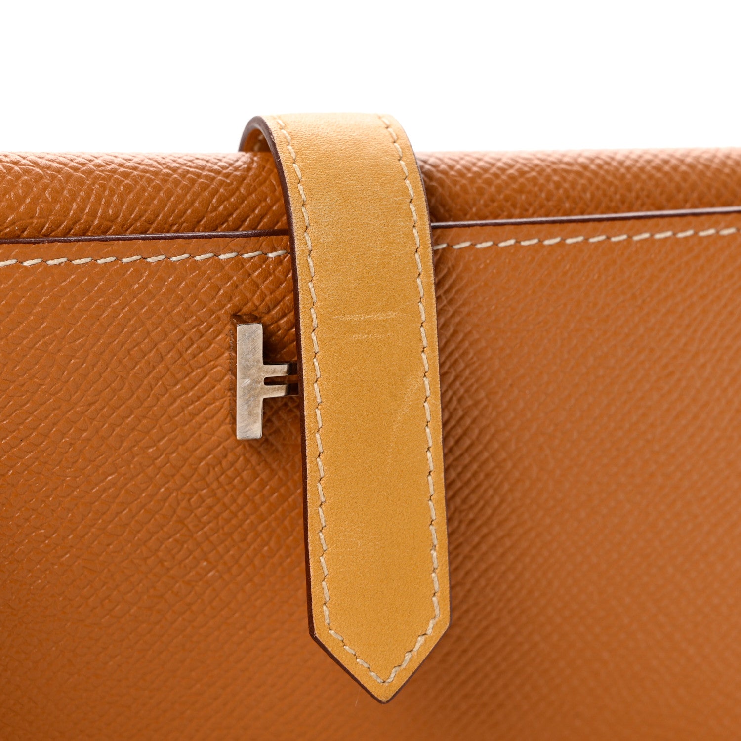 Hermes Epsom Vache Bi-Color Tri-Fold Bearn Wallet Gold Natural 8 of 9