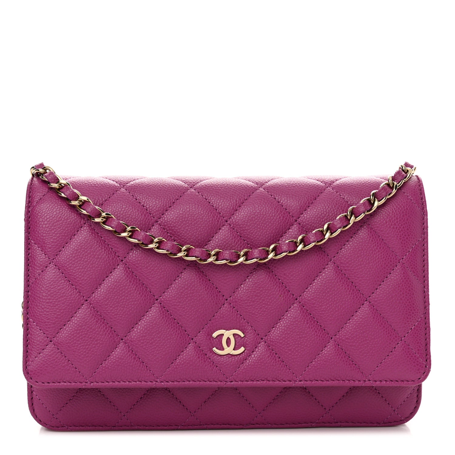 Chanel Caviar Quilted Wallet on Chain WOC Purple 1 of 11