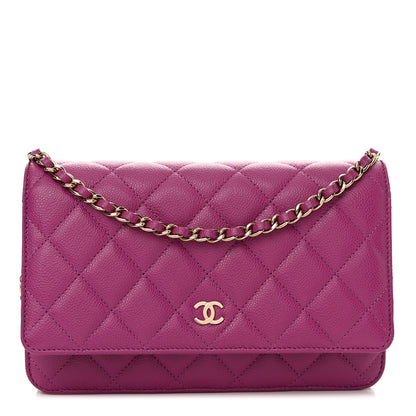 Chanel Caviar Quilted Wallet on Chain WOC Purple 1 of 11