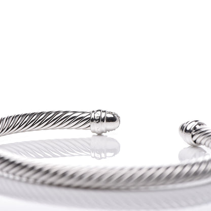 David Yurman Sterling Silver Pave Diamond 5mm Cable Classics Bracelet 4 of 4