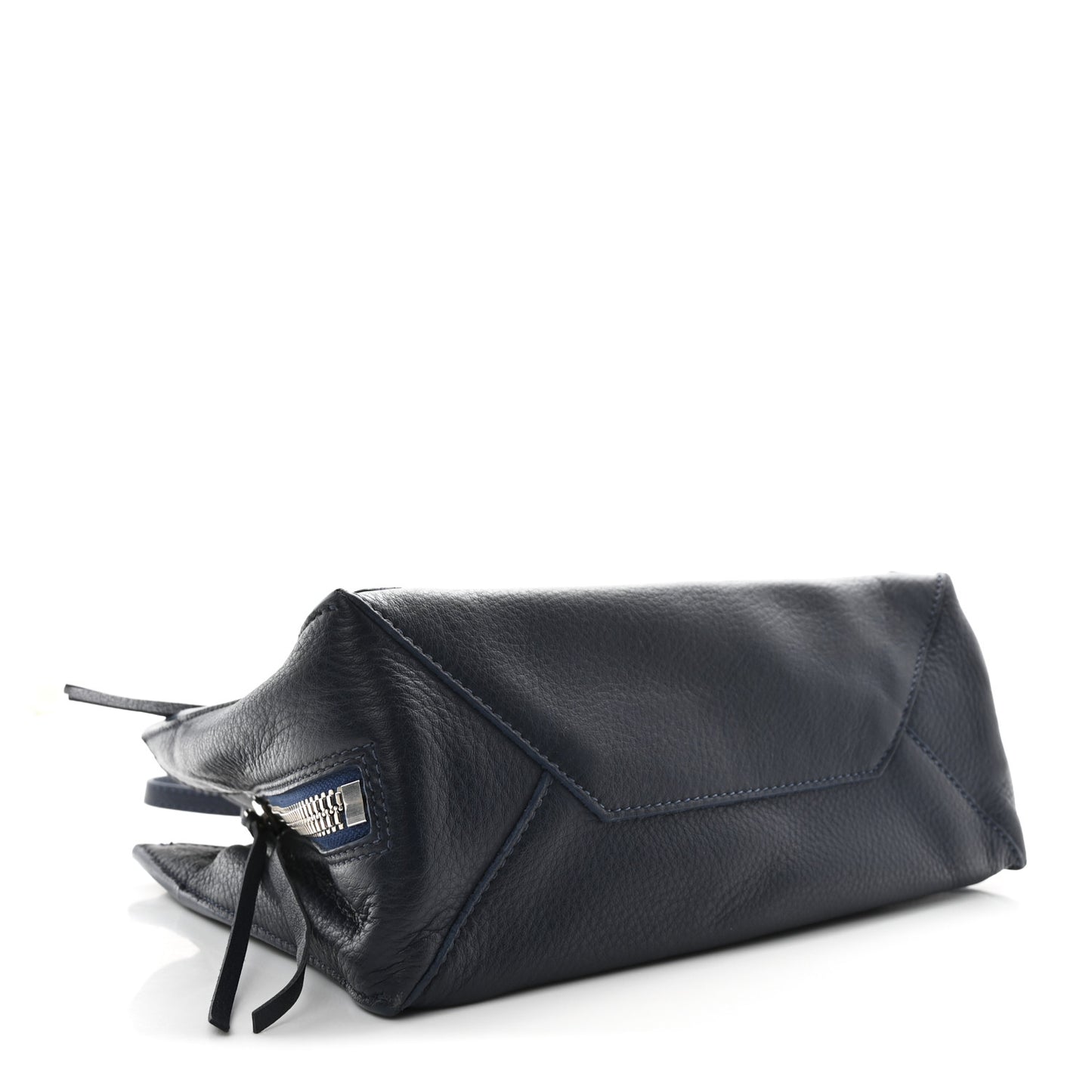Veau Papier A6 Zip Around Tote Bleu Profond