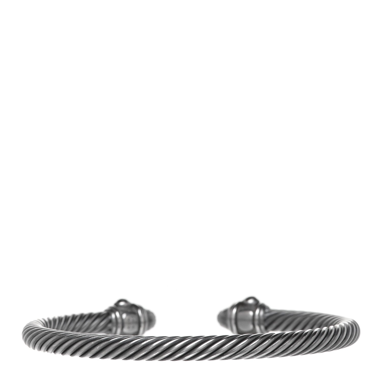 David Yurman Darkened Sterling Silver Black Diamond 5mm Renaissance Bracelet 3 of 4