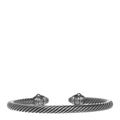 David Yurman Darkened Sterling Silver Black Diamond 5mm Renaissance Bracelet 3 of 4