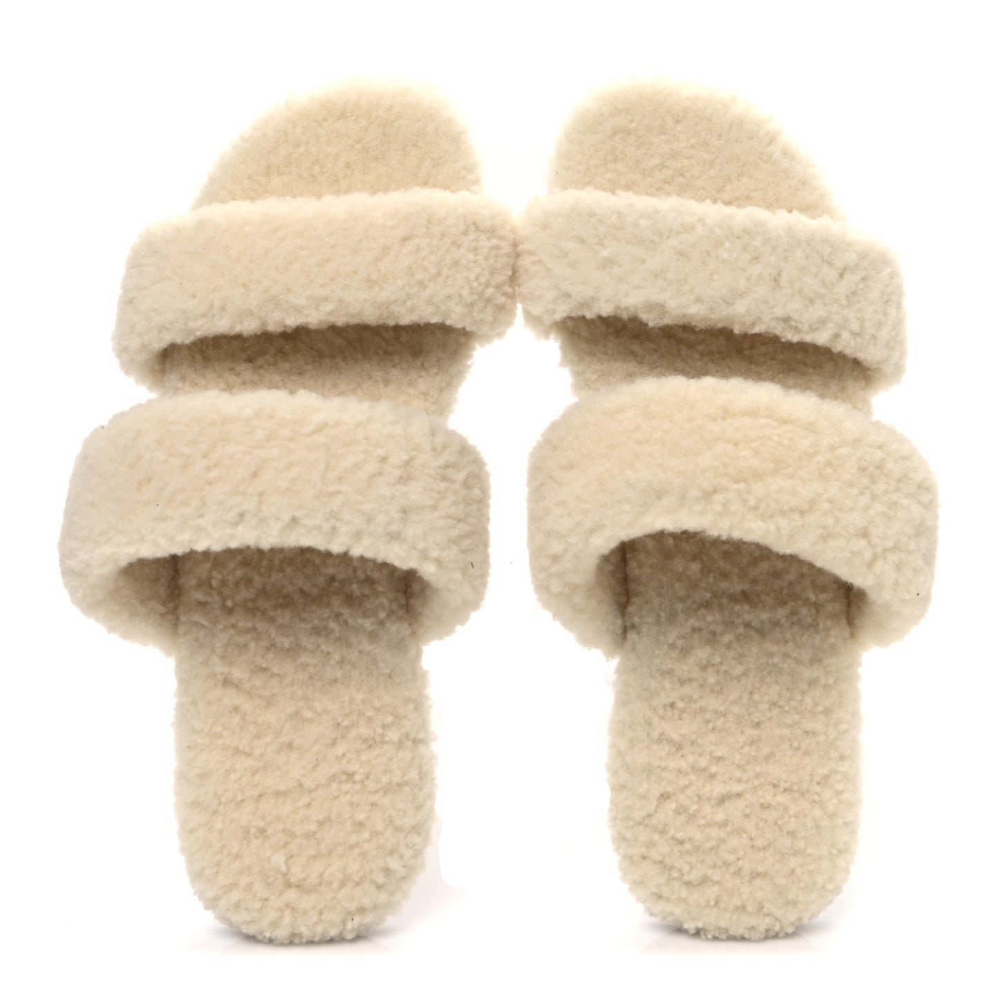 Shearling Mens Bleach Flat Slide Sandals 43 Naturale