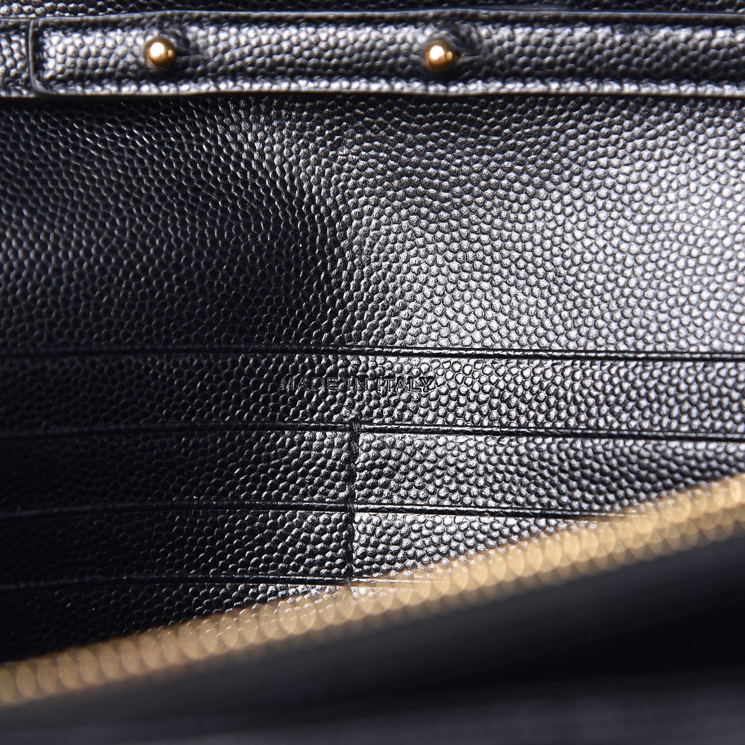 Saint Laurent Grain De Poudre Matelasse Chevron Monogram Chain Wallet Black 7 of 10
