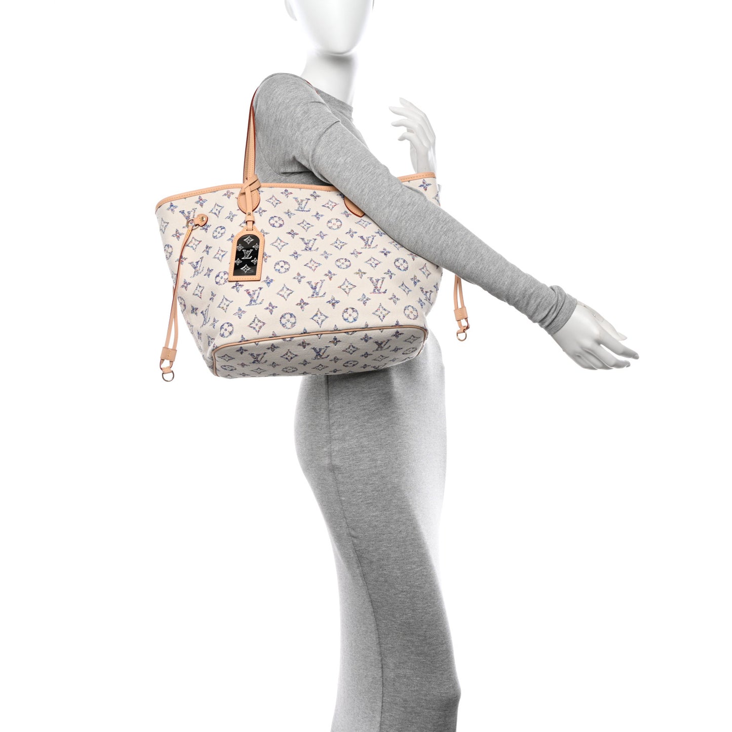 Monogram Jacquard Neverfull MM Multicolor Beige