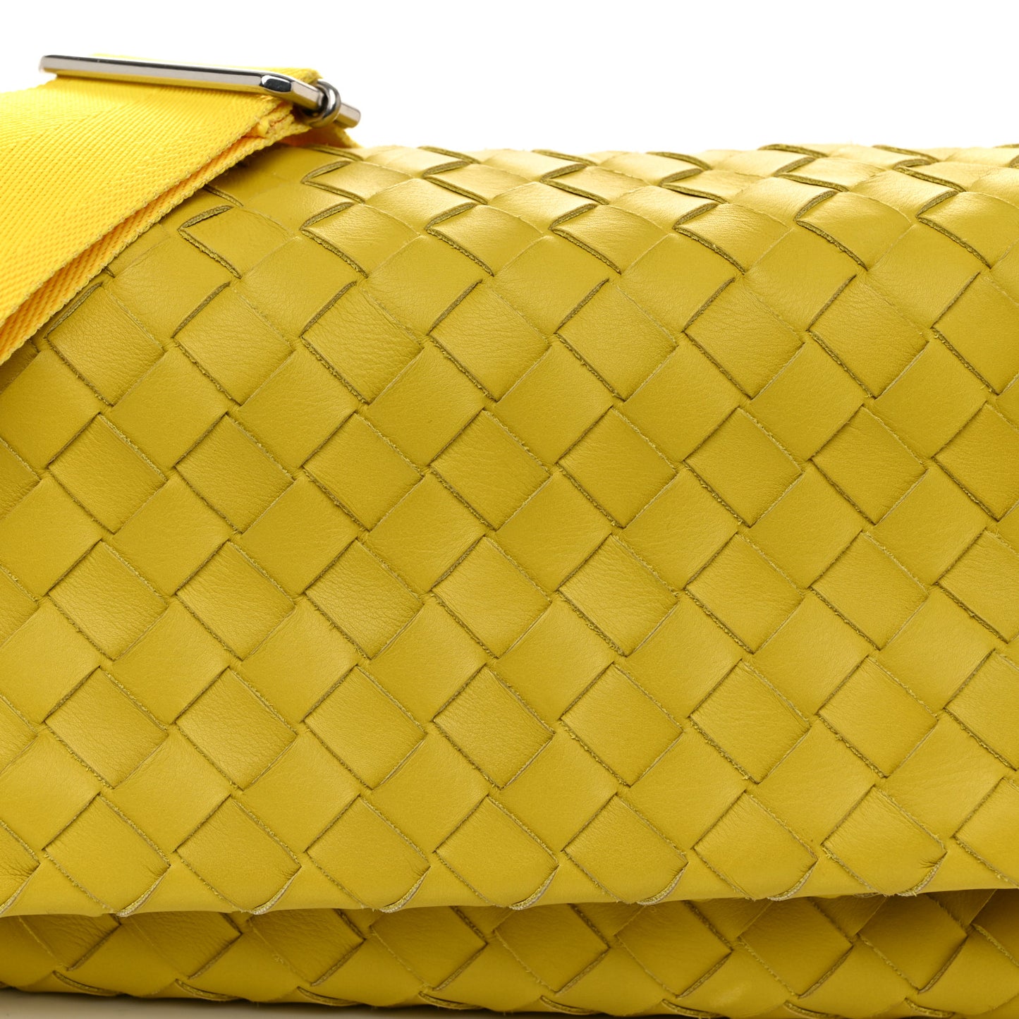Nappa Intrecciato Small Fold Crossbody Messenger Lemon