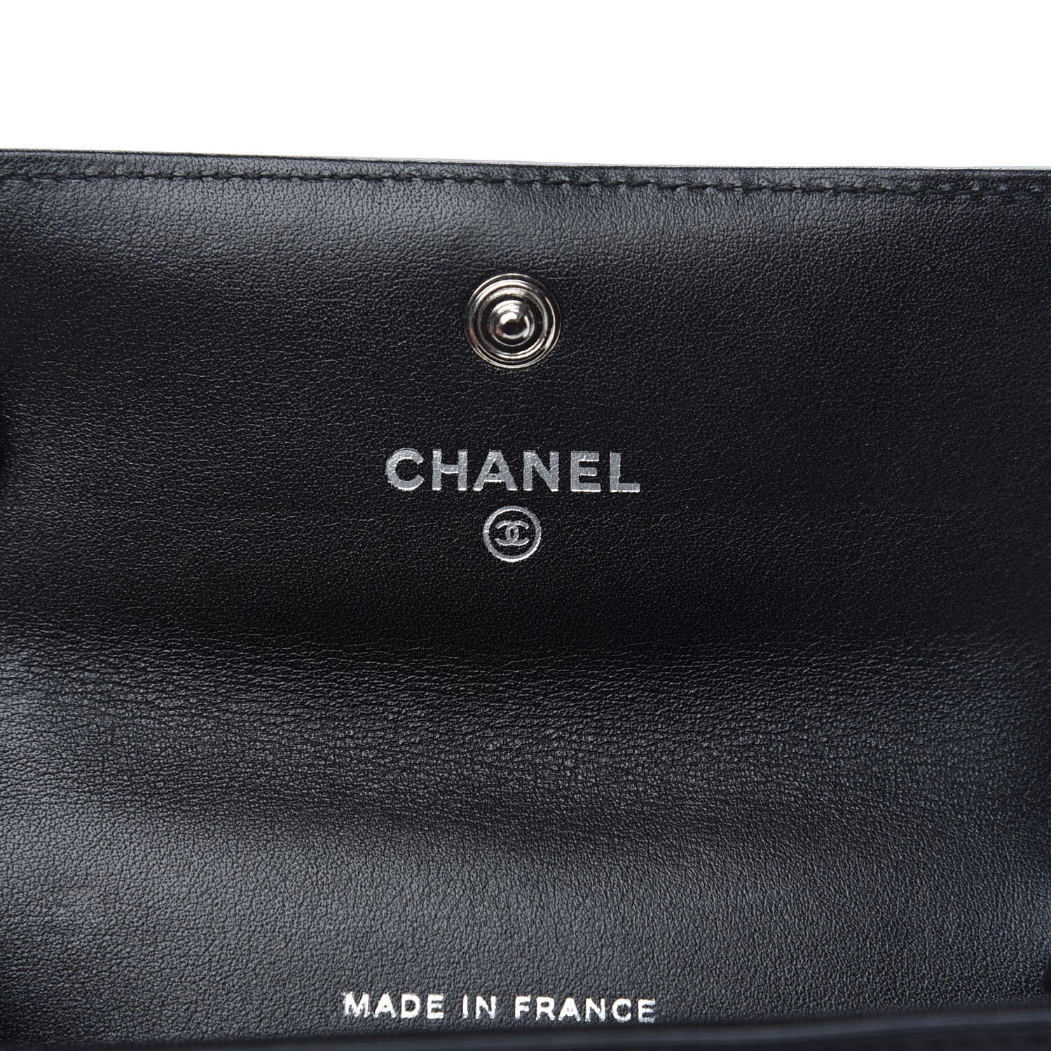 Chanel Patent CC Card Holder Black White 6 of 8