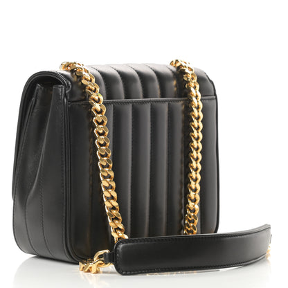 Saint Laurent Lambskin Matelasse Monogram Medium Vicky Chain Bag Black 3 of 11