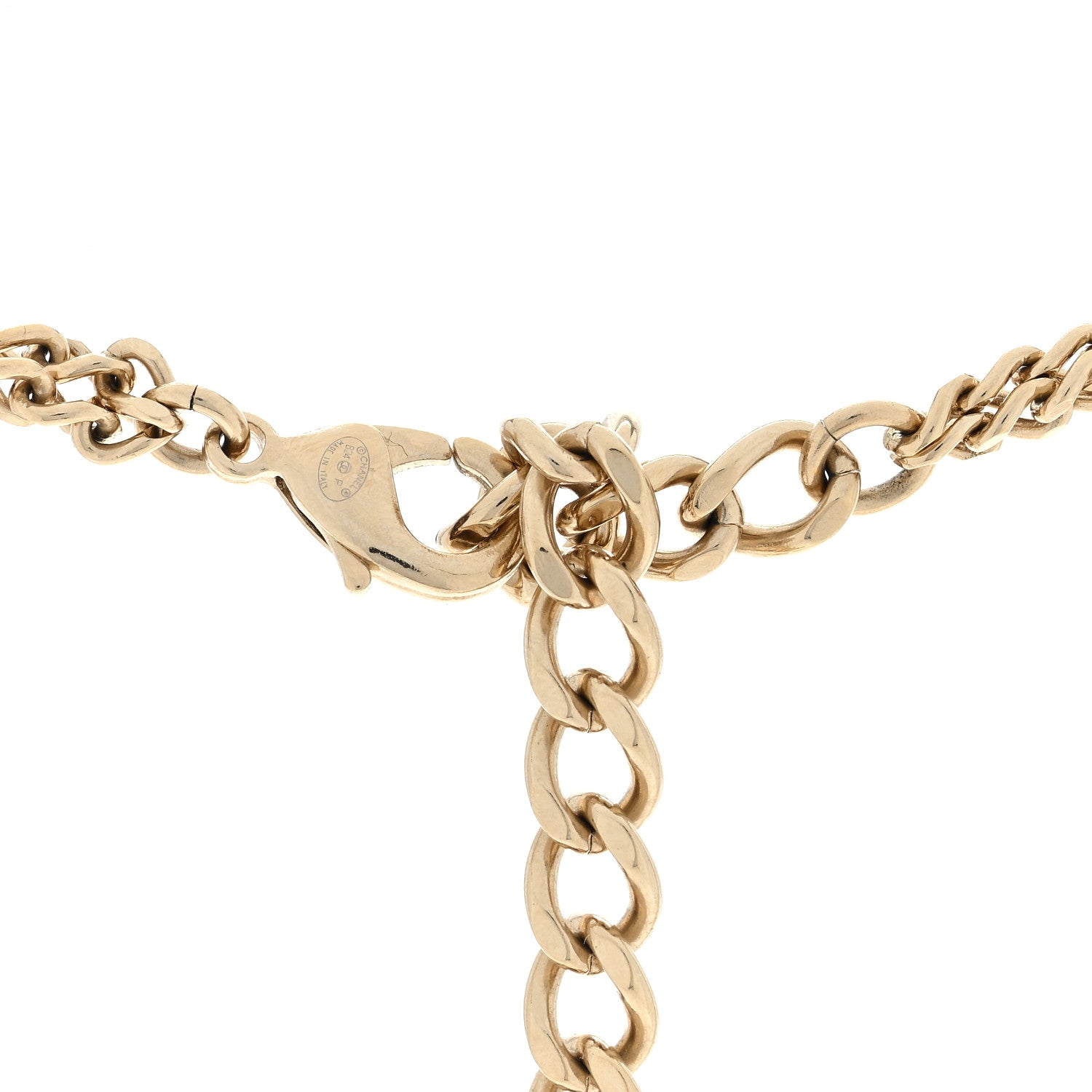 Chanel Metal Crystal CC Heart Choker Necklace Gold 3 of 3