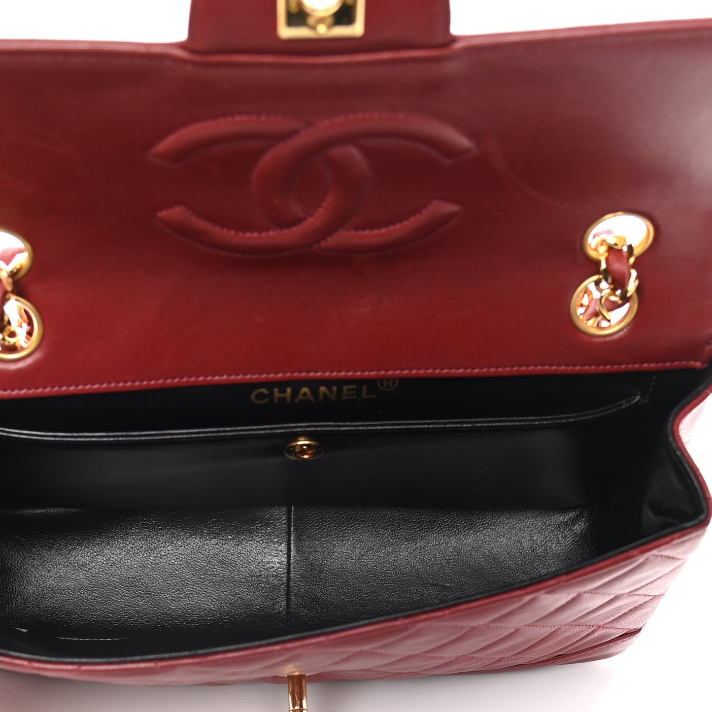 Lambskin Quilted Small Single Flap Red