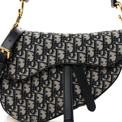 Christian Dior Oblique Saddle Bag With Strap Blue 8 of 10