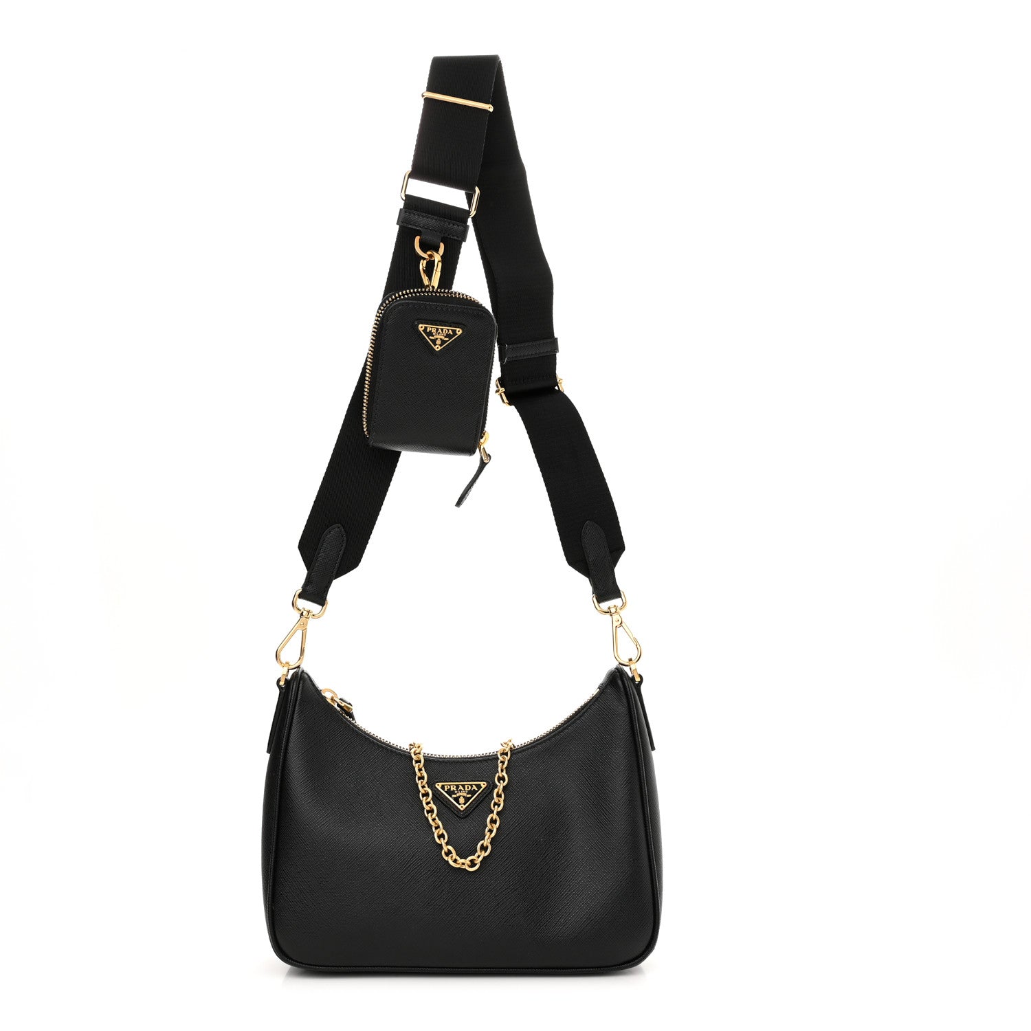 Prada Saffiano Lux Re-Edition 2005 Shoulder Bag Black 1 of 10