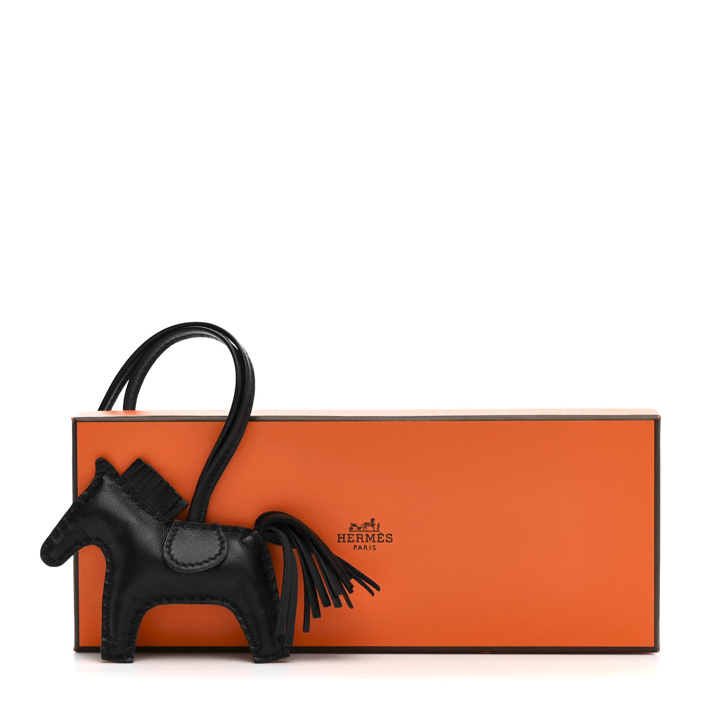 Milo Lambskin Grigri Rodeo Horse Bag Charm PM So Black