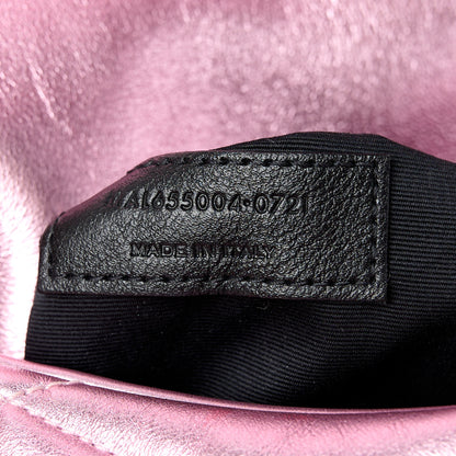 Saint Laurent Metallic Lambskin Quilted Sade Puffer Envelope Clutch New Azalea 7 of 12