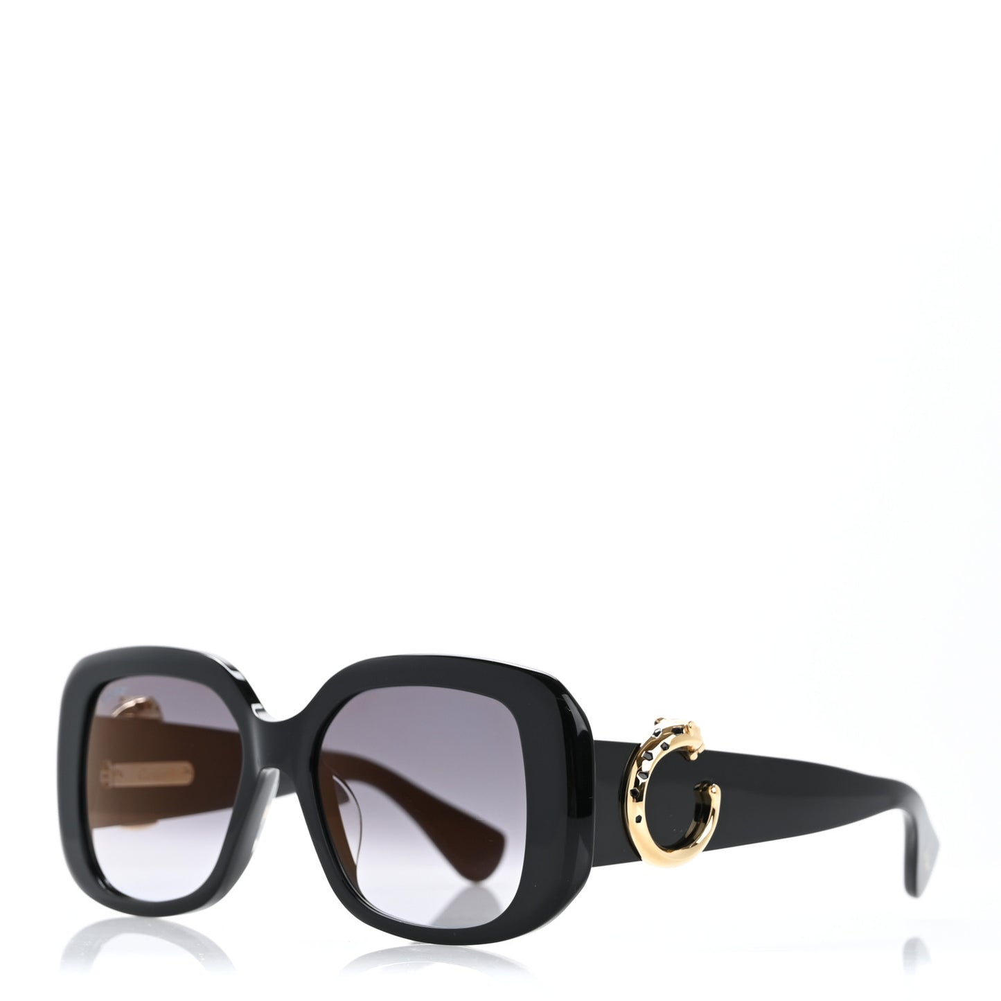 Acetate Panthere Square Sunglasses Black