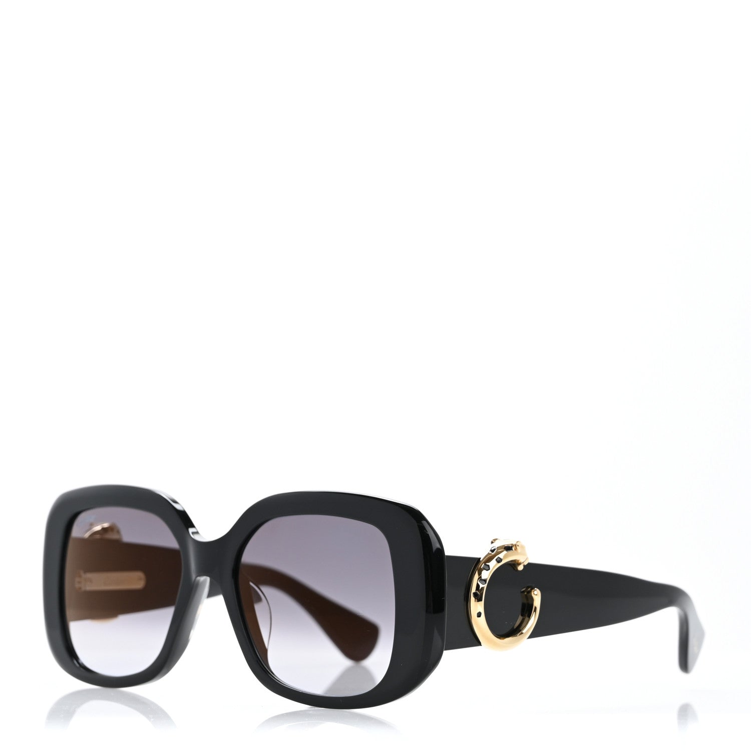 Cartier Acetate Panthere Square Sunglasses Black 1 of 8