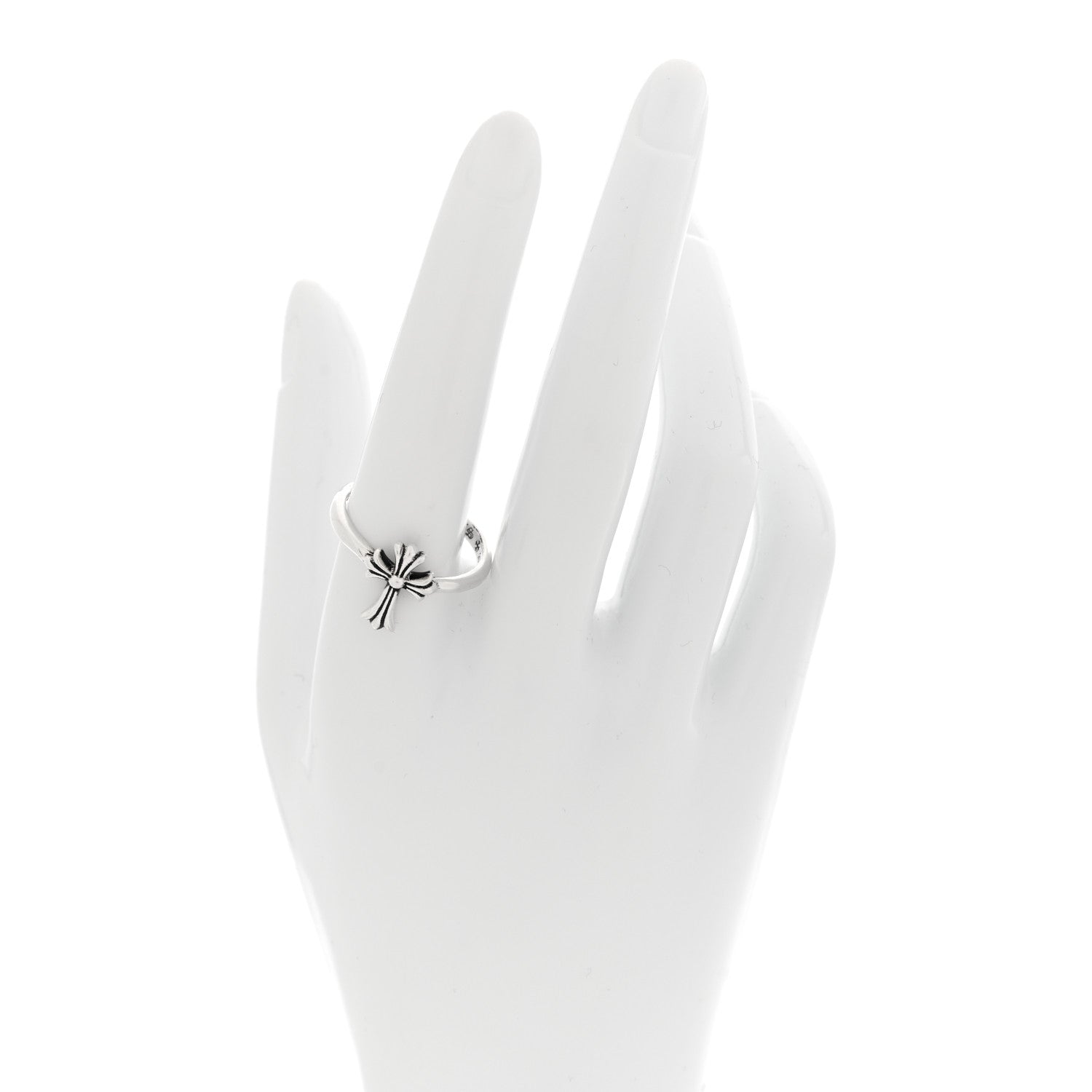 Chrome Hearts Sterling Silver Bubblegum Cross Ring 60 9 1819154