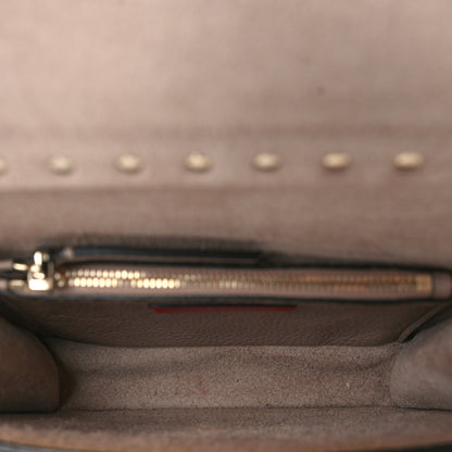 Valentino Garavani Grained Calfskin Small Rockstud Flap Crossbody Bag Poudre 4 of 9