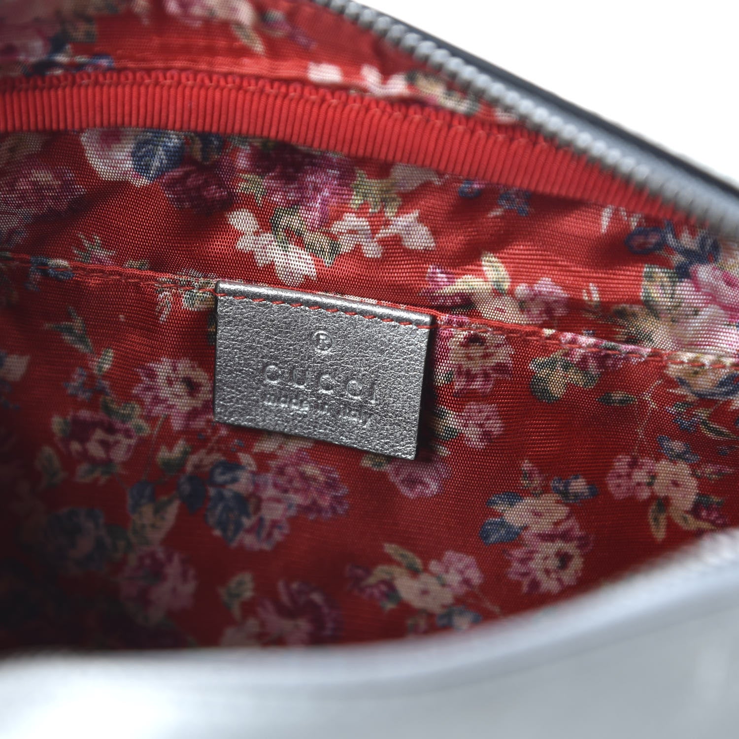 Gucci Laminated Nappa Web Trapuntata Small GG Shoulder Bag Argento 8 of 11