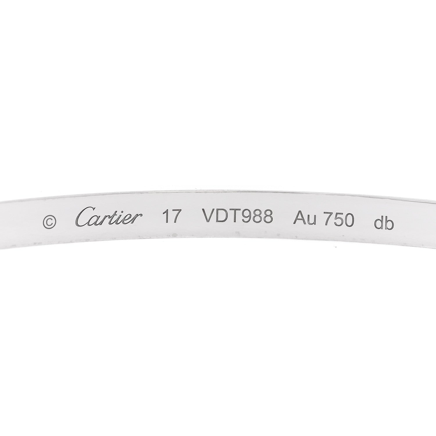Cartier 18K White Gold Small LOVE Bracelet 17 6 of 7
