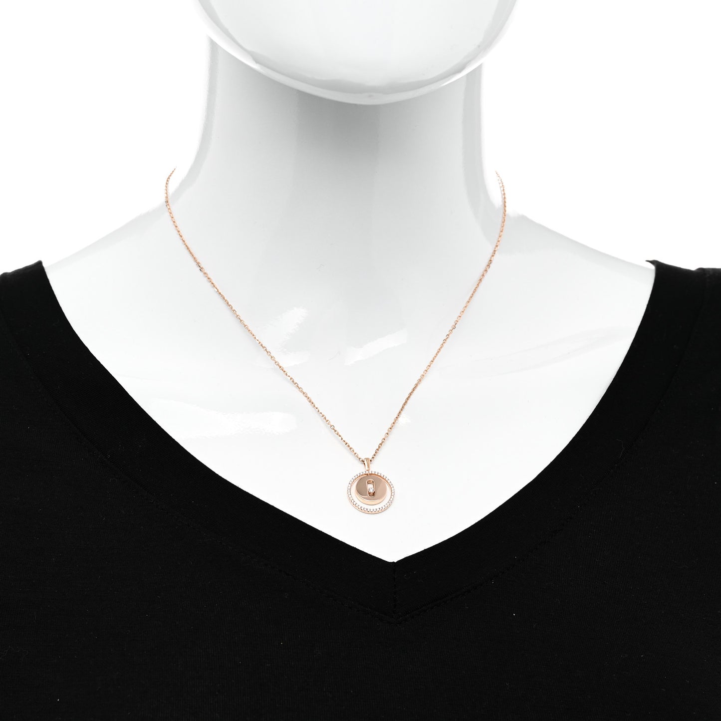18K Rose Gold Diamond PM Lucky Move Pendant Necklace