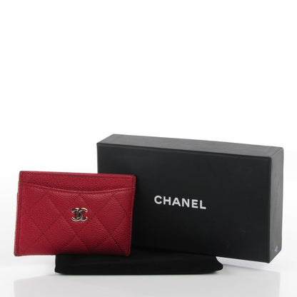 Chanel Caviar Quilted Card Holder Red 9 of 13