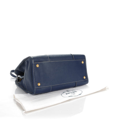 Prada Saffiano Lux Shopping Tote Bleuette 4 of 8