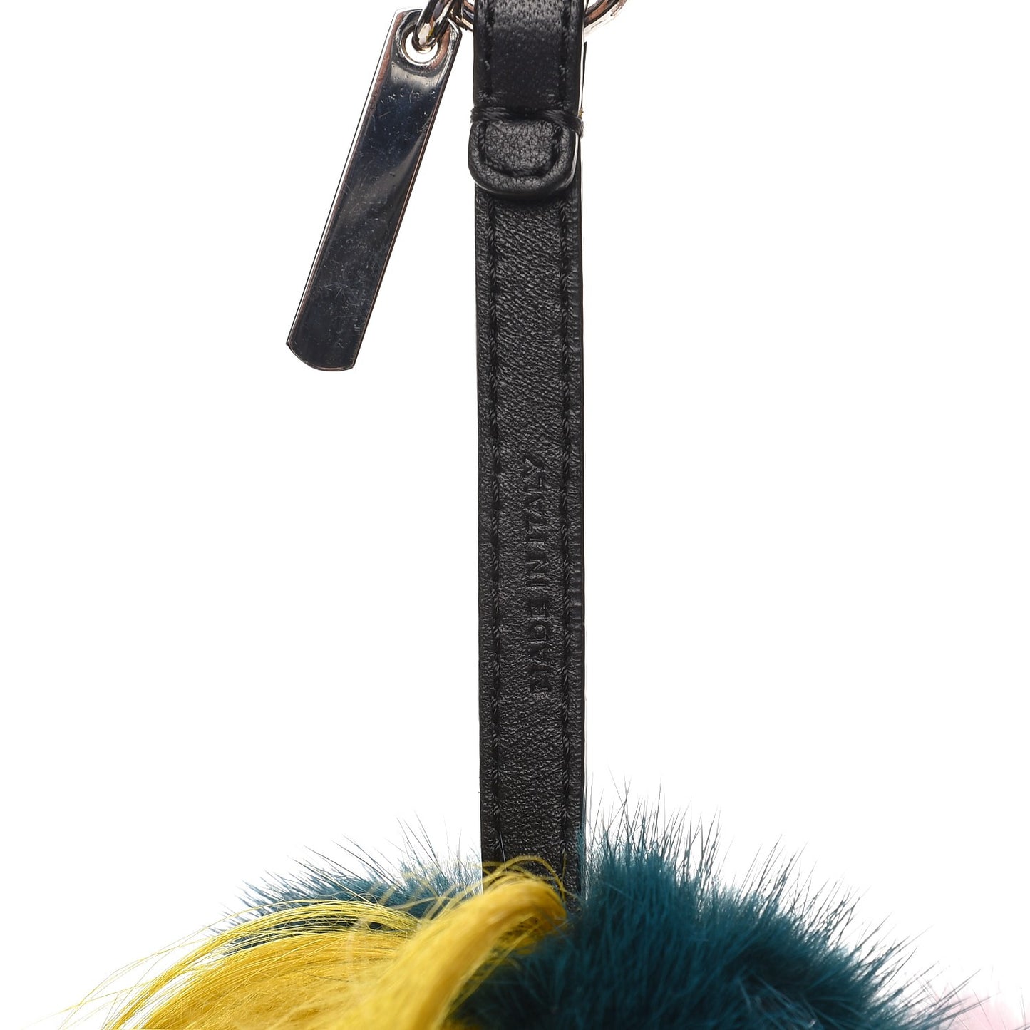 Mink Goat Fur QuTweet Jungle Bag Bug Charm Green Yellow Pink