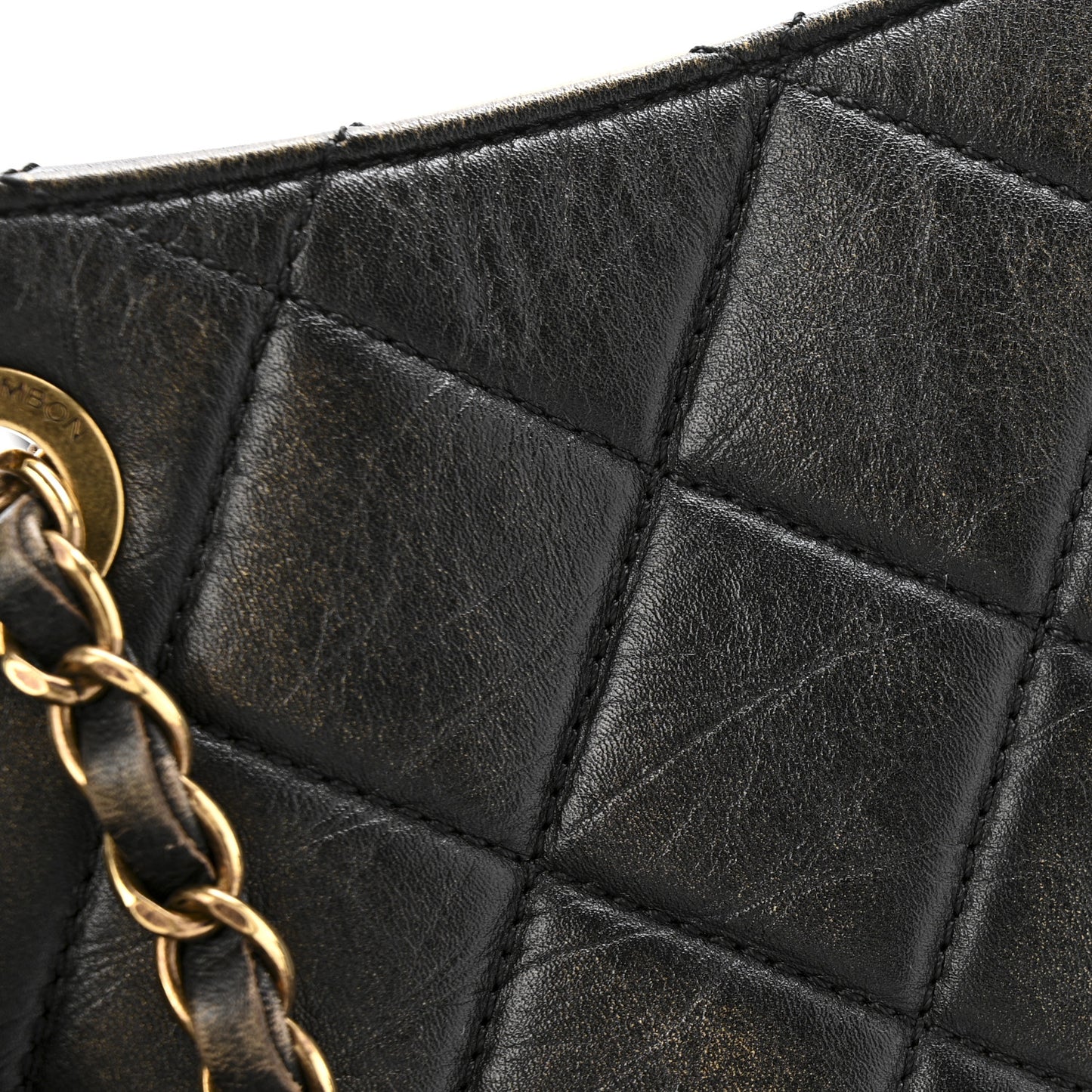 Calfskin Quilted Into The Fringe Hobo Black Gold
