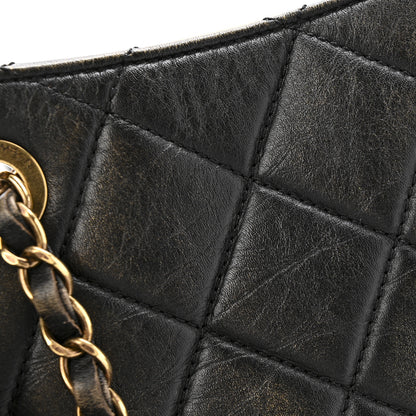 Chanel Calfskin Quilted Into The Fringe Hobo Black Gold 12 of 15