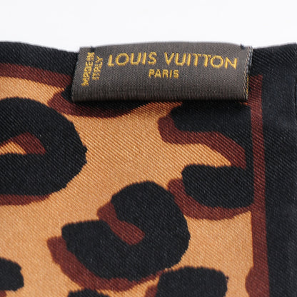 Louis Vuitton Silk Leopard Bandeau Scarf Marron 4 of 6