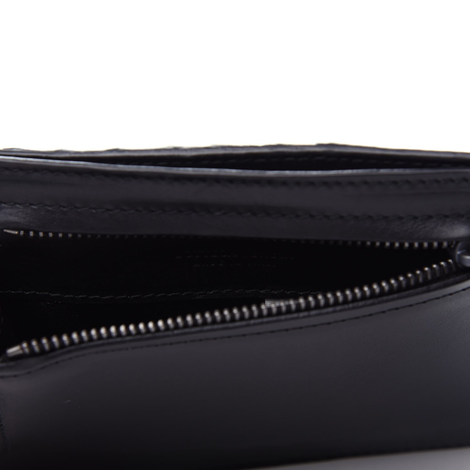 Bottega Veneta Calfskin Intrecciato Card Case Black 6 of 9