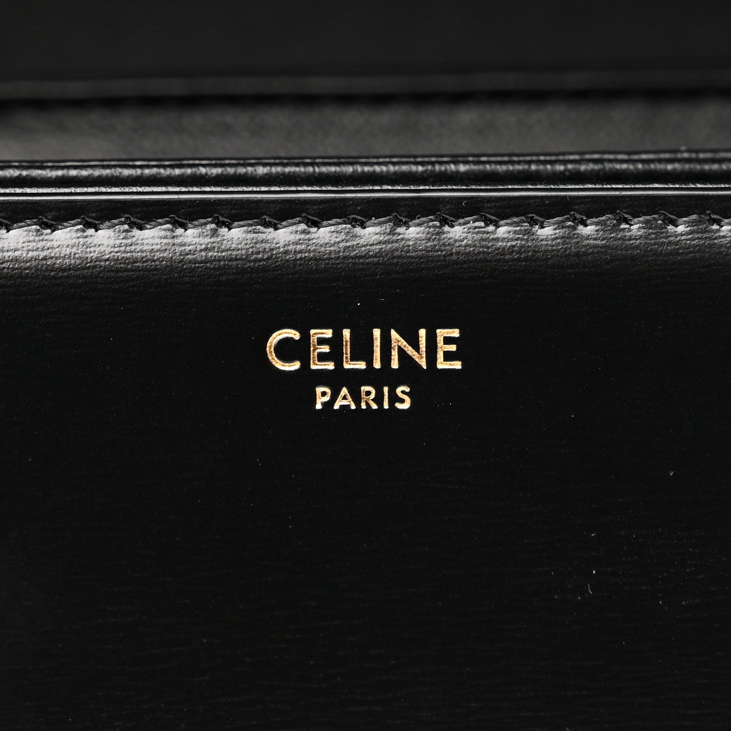 Celine Shiny Calfskin Medium Triomphe Black 6 of 10
