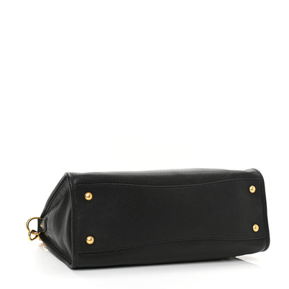 Prada Vitello Daino Shopping Satchel Black 4 of 10