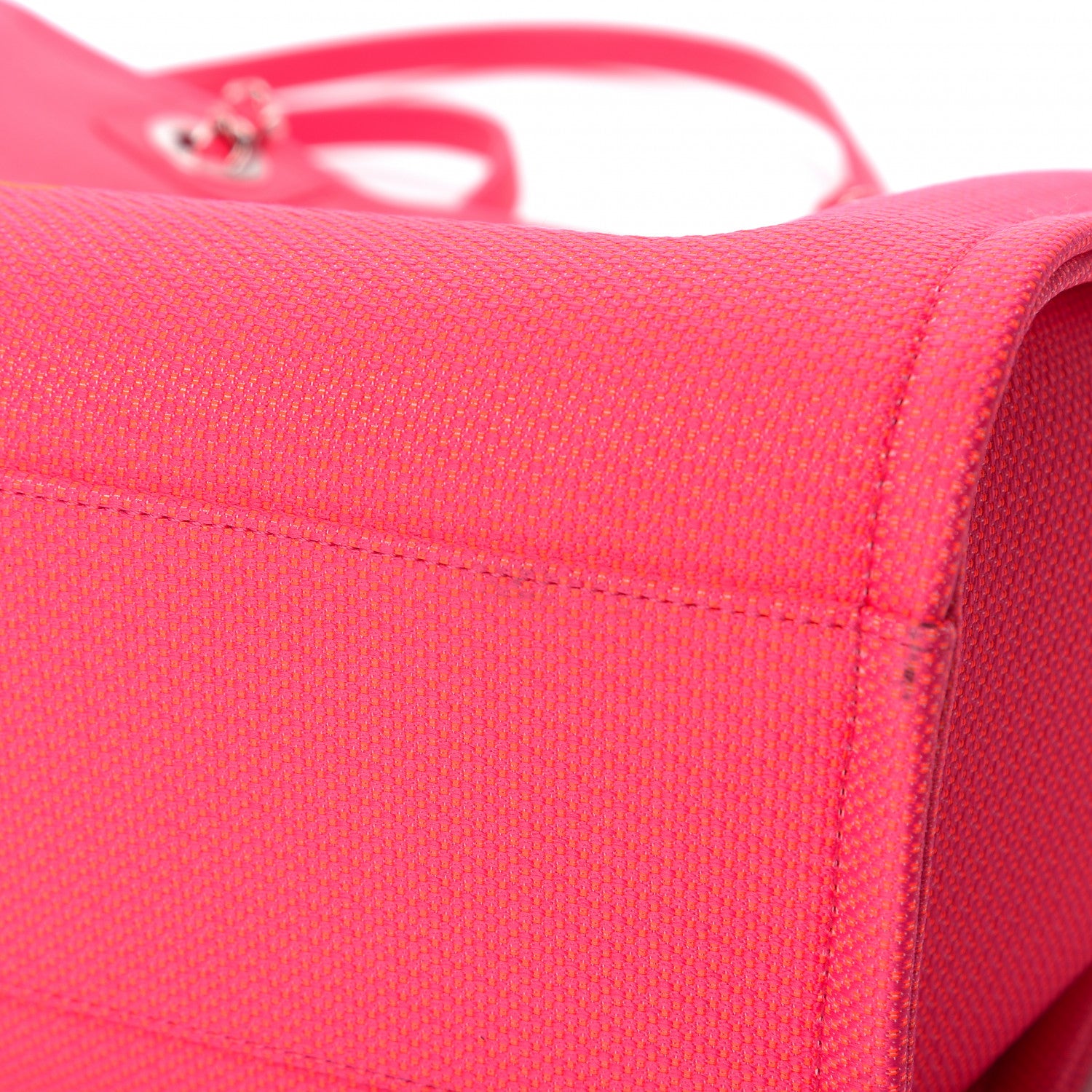 Chanel Mixed Fibers Small Deauville Tote Pink Orange 10 of 12