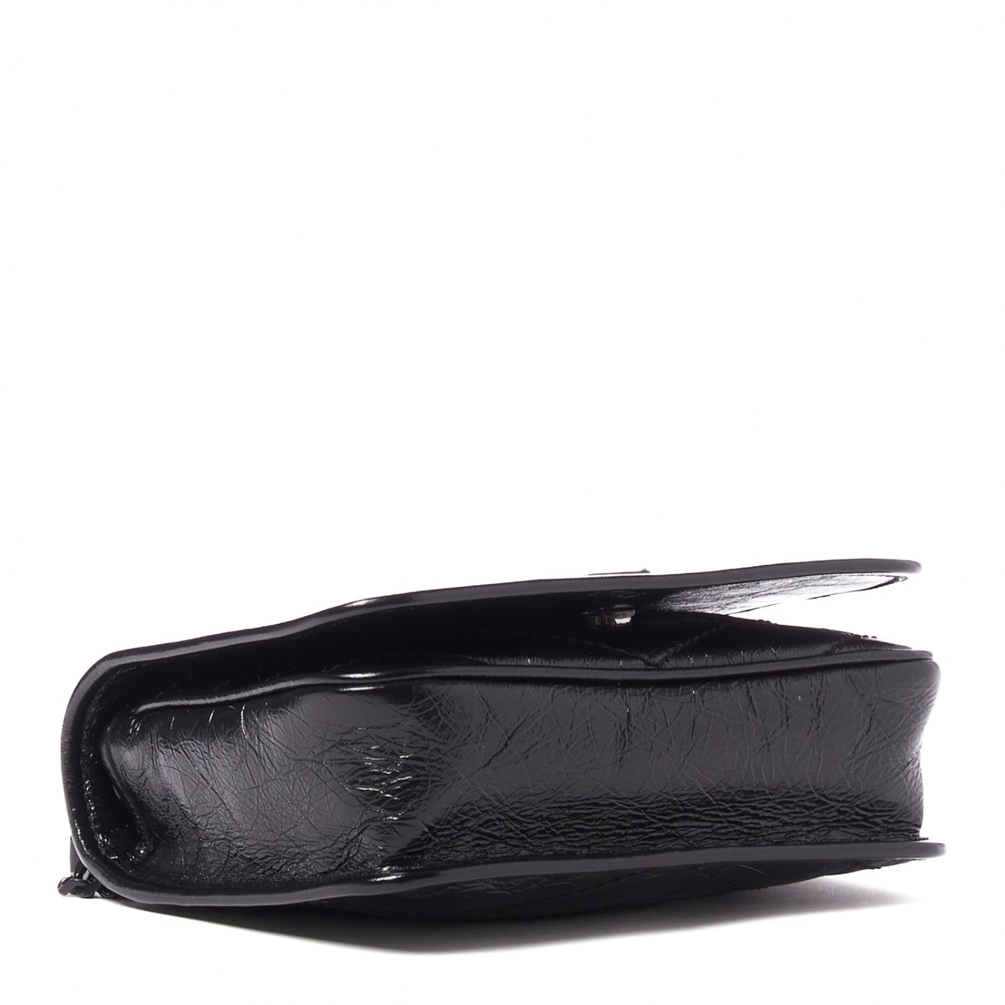 Crinkled Calfskin Matelasse Monogram Niki Chain Wallet Black